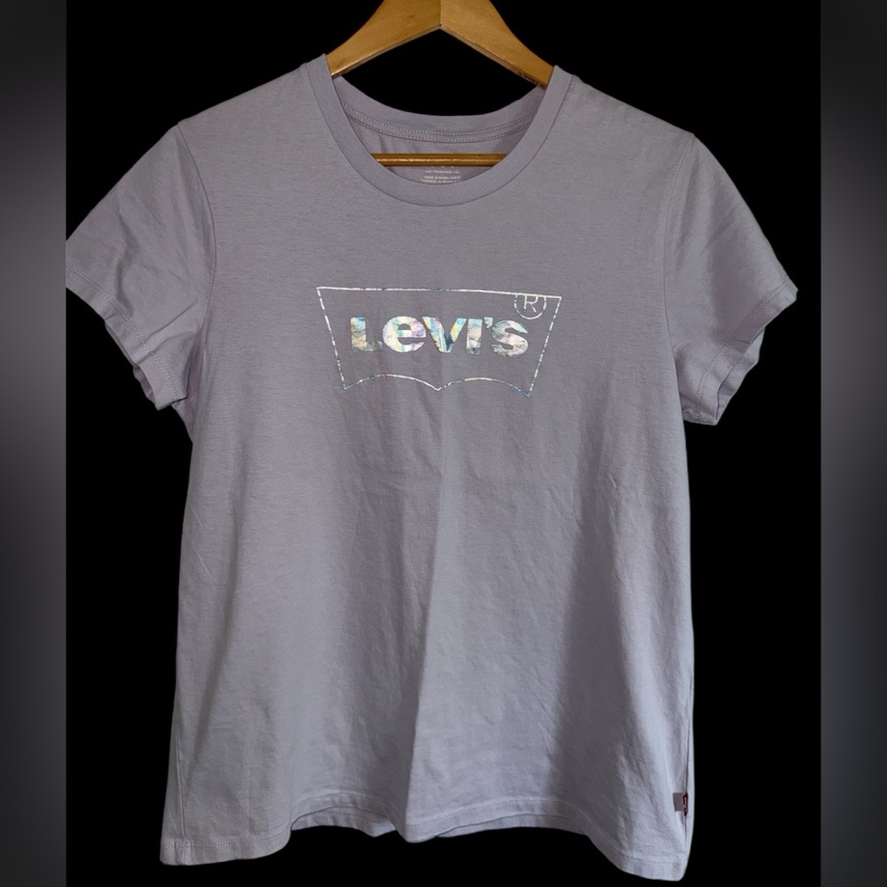 Levi's Light Lavender with Iridescent Logo Tee